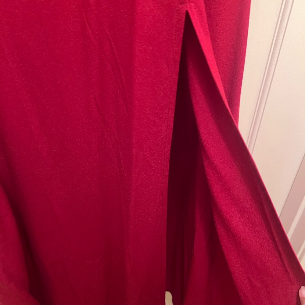 Reformation Red Lawrence One Shoulder High Slit MIDI Dress Sz 2 - Picture 6 of 10